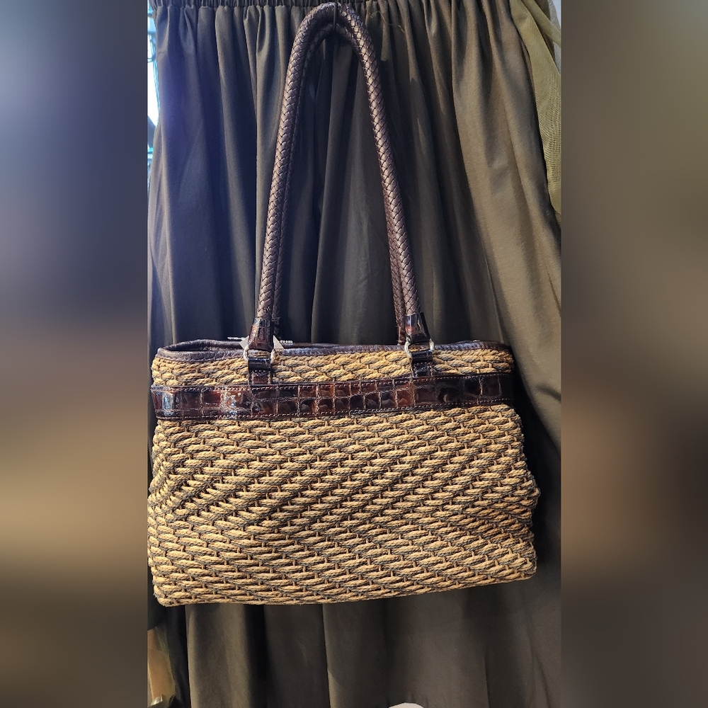 Brighton Brown and Tan Straw Purse - Picture 4 of 9